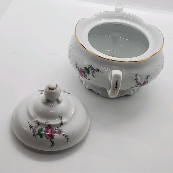 Vintage China Royal Kent Collection Poland Bavarian Rose Sugar Bowl & Creamer - Picture 7 of 13